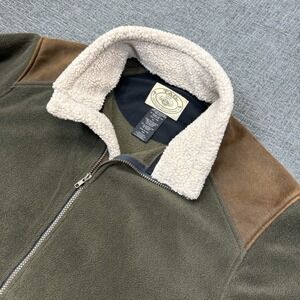TAG Safari Fleece Jacket Mens XL‎ Green Full Zip Sherpa Lined Outdoor